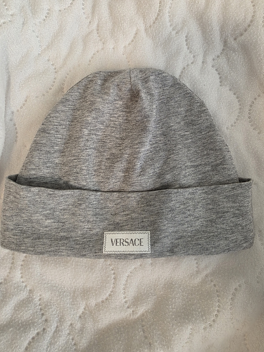 Versace Gray Knit Cuffed Beanie